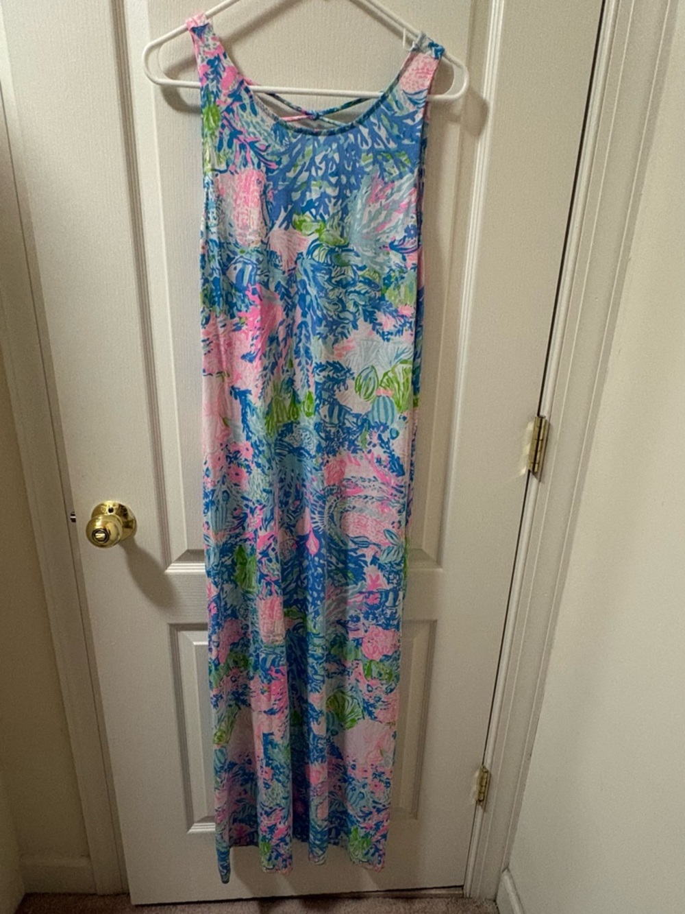 Lilly Pulitzer Strappy Back Multi Ocean Print Maxi Dress | Medium - Picture 3 of 6